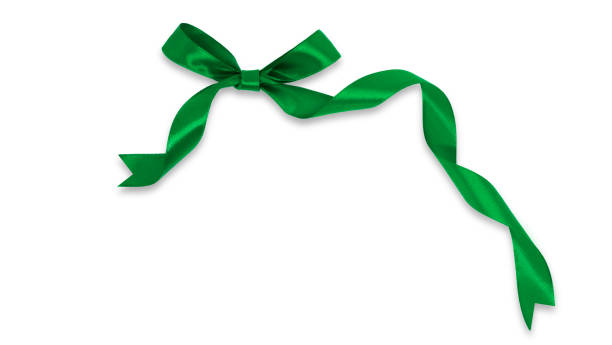 istock green color ribbon with bow isolated white background 1794424158