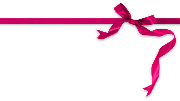 viva magenta ribbon and bow on white background