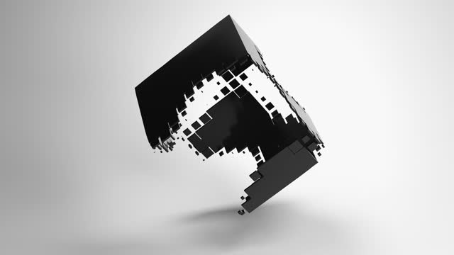 Abstract geometric black cube background