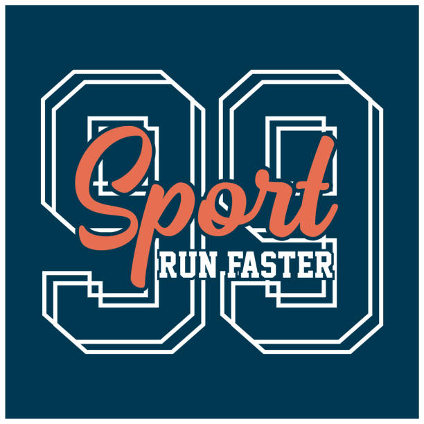 ilustrações, clipart, desenhos animados e ícones de vetor gráfico de camiseta de tipografia esportiva - marathon running jogging competition