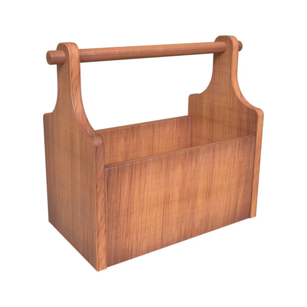 istock Classic Wooden Table Caddy - Vintage Table Organizer 3D Rendering 1794446304