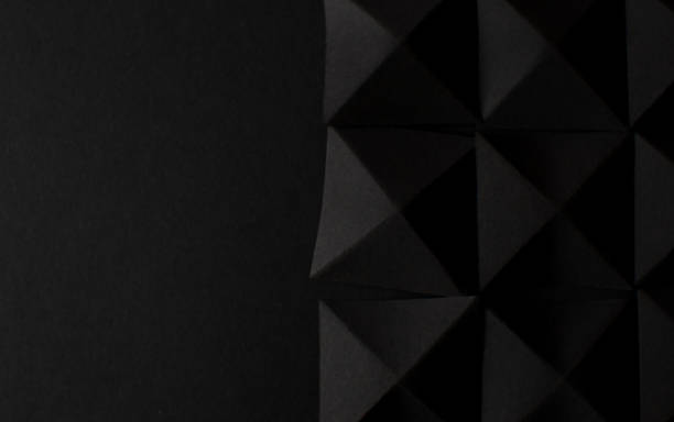 istock Abstract black background with black geometric shapes, copy space 1794487762