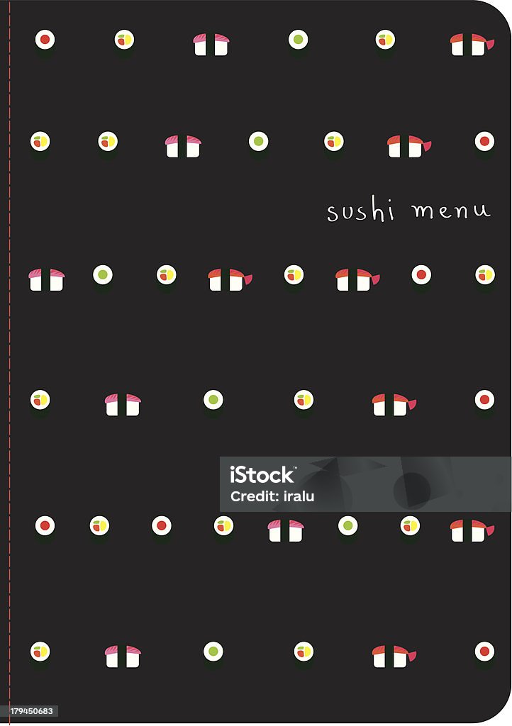 Portada plantilla de menú de Sushi. - arte vectorial de Alimento libre de derechos
