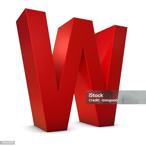 Letter W 3d Stock Photo - Download Image Now - Alphabet, Large, Letter W
