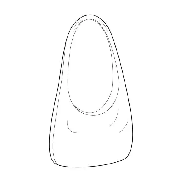 Vector illustration of Hobo Cross-Body Bag. Fashion accessory technical illustration. Vector satchel front 3-4 view for Men, women, unisex
