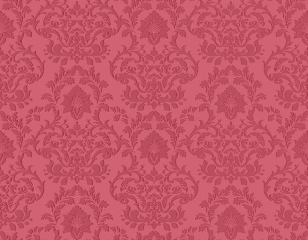 ilustrații de stoc cu roz victorian damask de lux decorative fabric model - damask