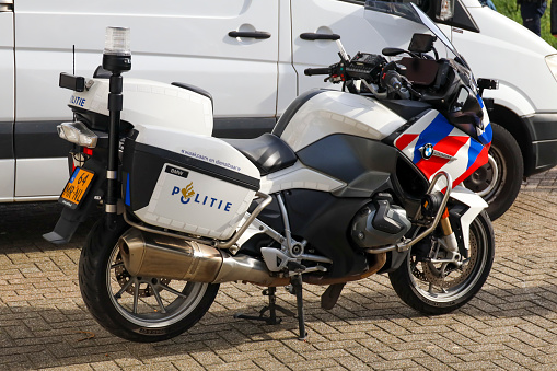 Police motorcycles on a street