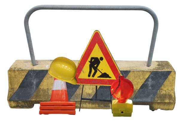 istock Road signs Roadworks in progress- 1794585173