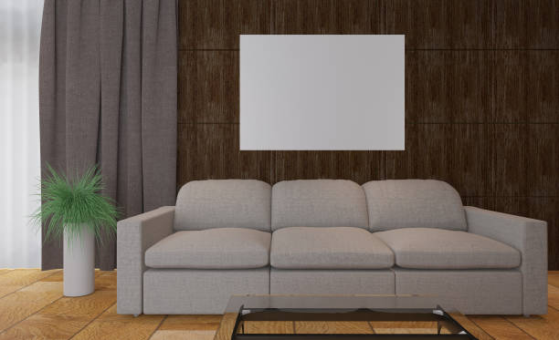 istock Modern office Cabinet.  3D rendering.   Meeting room. Blank paintings.  Mockup. 1794605164