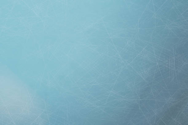 istock Frozen water with cracks texture, iced surface top view, ice texture with skate traces. Realistic illustration for winter. Background of frozen water of lake or pond, scratched glass surface 1794614072