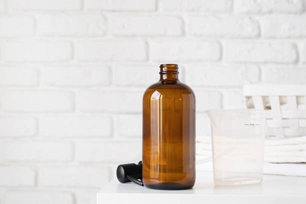 istock Recycled plastic pump bottle for mockup on white brick wall background 1794628702