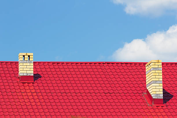 istock Red roof with chimneys 179462965