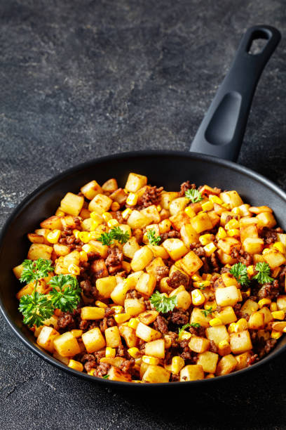istock Beef Hash with roasted corn, garlic and parsley 1794645382