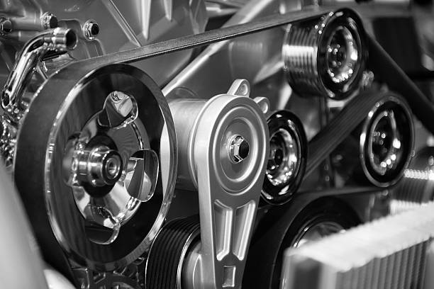 istock Pulleys and belts of a car engine inside mechanism 179464590