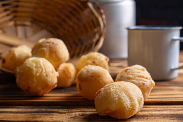 istock Cheese bread, delicious cheese breads from Brazil on rustic wood, selective focus. 1794645961