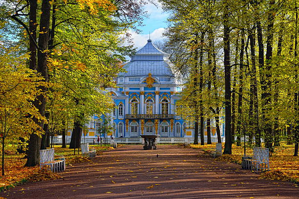 The Hermitage  pavilion in Catherine park. Pushkin stock photo