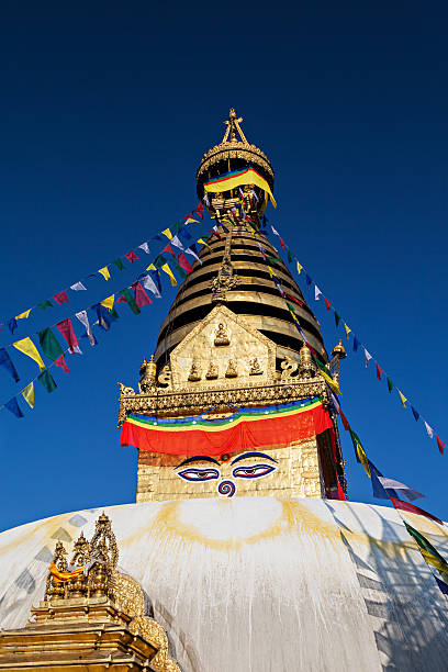 swayambhunath tempio - nepal buddha monkey temple tibet foto e immagini stock