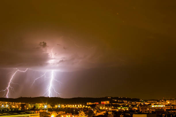 istock Lightning in Sabadell city, Barcelona, Spain 1794656150
