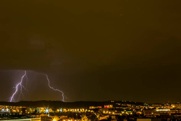 istock Lightning in Sabadell city, Barcelona, Spain 1794656153