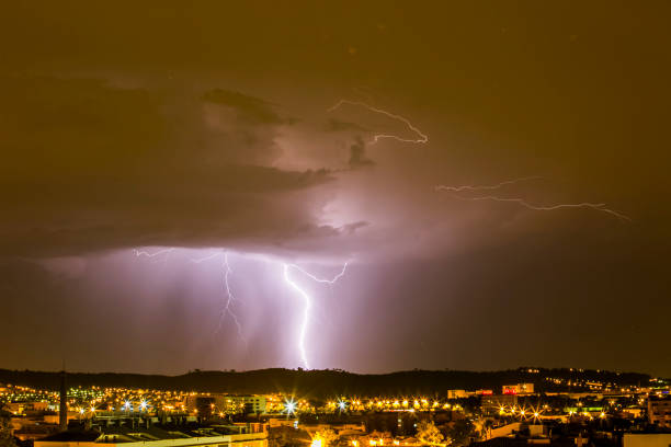 istock Lightning in Sabadell city, Barcelona, Spain 1794656155