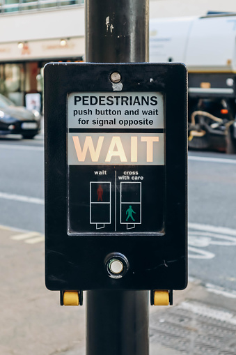Pedestrian Crossing button in London City Centre