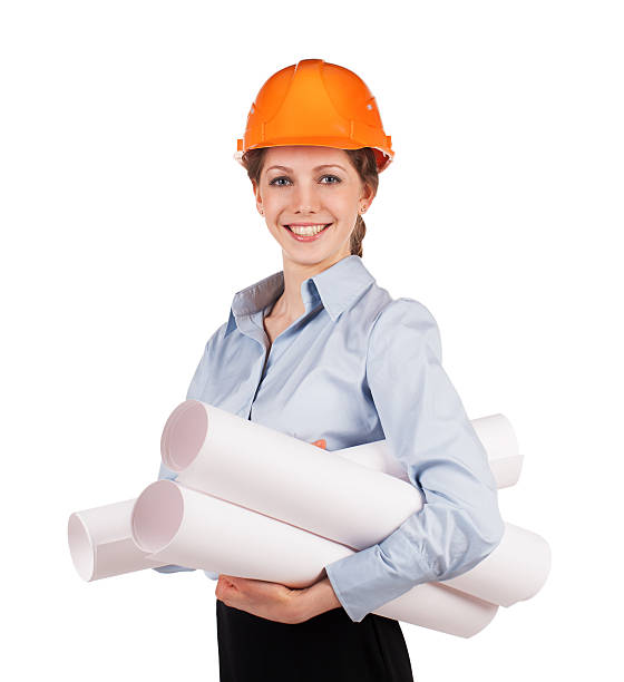 istock Girl in a protective helmet with drawings 179466721