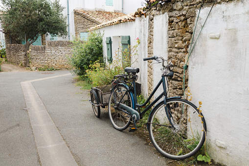 Quaint streets of the villages on the Île de Ré in France on the Atlantic coast