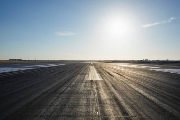 istock Surface and marking of long airport runway 1794668946