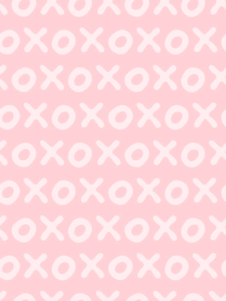 xoxoテキストを含むシームレスなベクターパターン。バレンタインデーの背景、表紙のテンプレート。 - バレンタイン点のイラスト素材／クリップアート素材／マンガ素材／アイコン素材