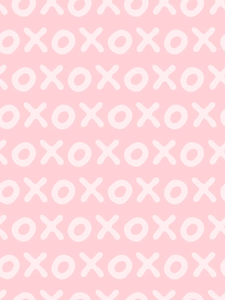 xoxo 텍스트가 있는 원활한 벡터 패턴입니다. 발렌타인 데이 배경, 표지 템플릿입니다. - 발렌타인 카드 stock illustrations