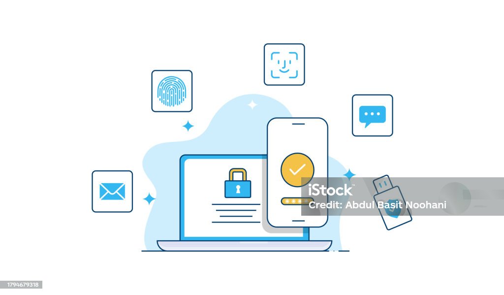 Multifactor Authentication Illustration Mfa Illustration Vector ...
