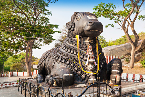 Very big metal Nandy statue in Mysore