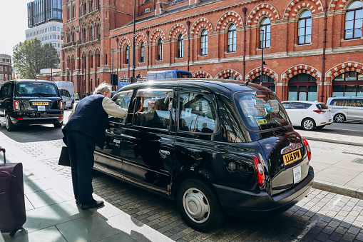 London, United Kingdom - September 25, 2023: Famous beautiful London taxis - cabs