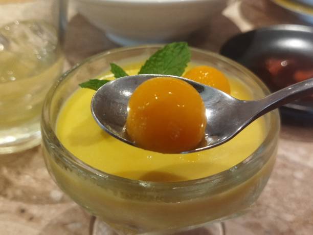 Manggo pudding stock photo