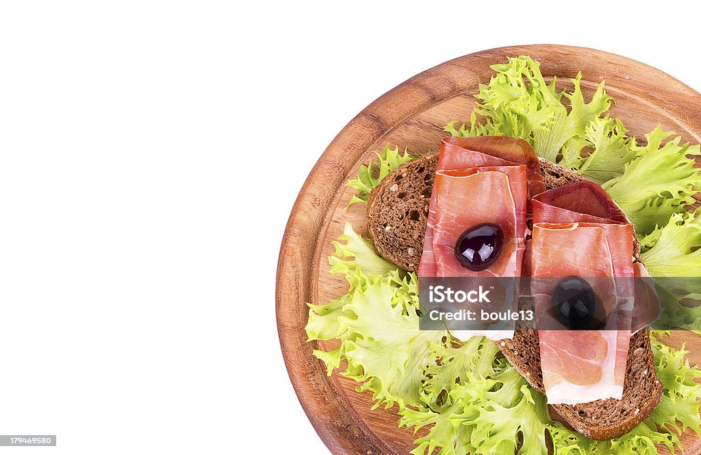 Saboroso sanduíche isolada no branco - Foto de stock de Alface royalty-free