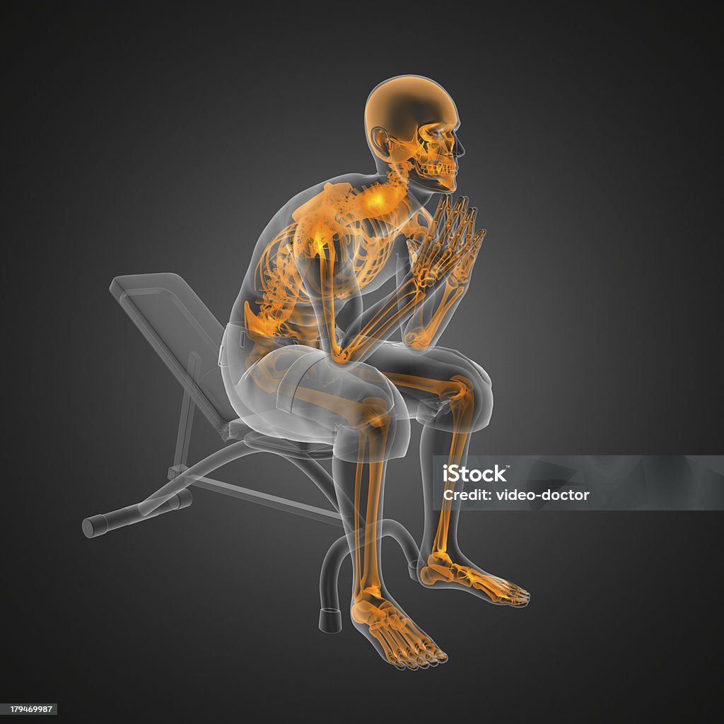 Человек в тренажерный зал radiography - Стоковые фото Анатомия роялти-фри