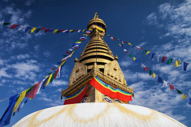 swayambhunath tempio - nepal buddha monkey temple tibet foto e immagini stock