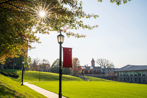 Glenside, USA - November 5, 2023. Campus view of Arcadia University, a private university located in Glenside, Cheltenham township, Pennsylvania, USA