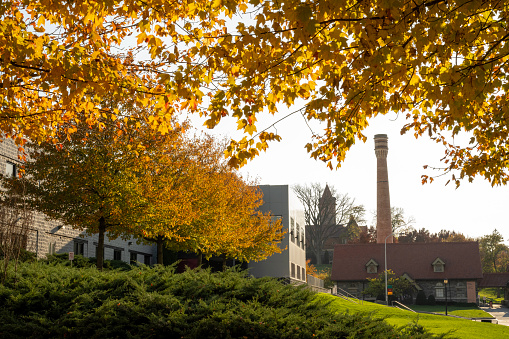 Glenside, USA - November 5, 2023. Campus view of Arcadia University, a private university located in Glenside, Cheltenham township, Pennsylvania, USA