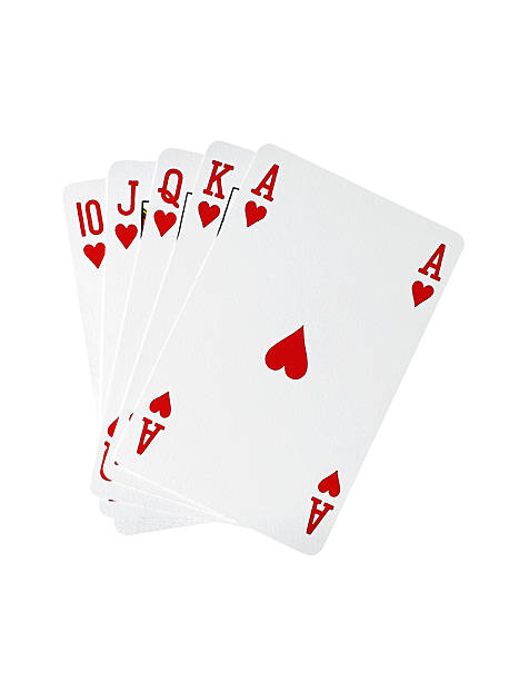 istock Playing cards royal flush on the white background with Clipping Path 179474875