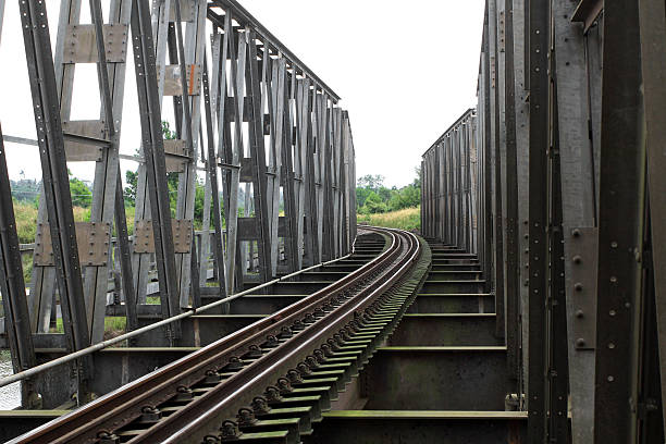 istock Railroad on steel bridge 179476025