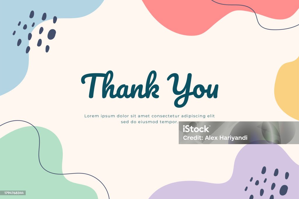 Thanks Abstract Abstract Hand Drawn Organic Shape With Editable Text Thank You Card ...