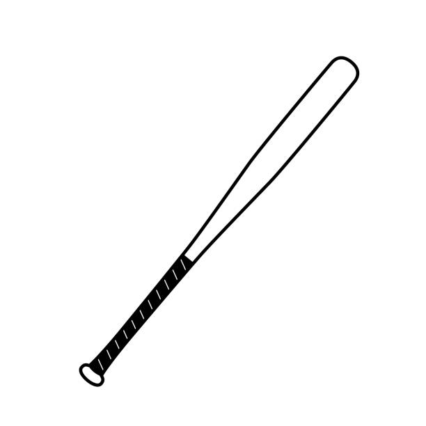 The baseball bat isolated on white background sports baseball bat stock illustrations