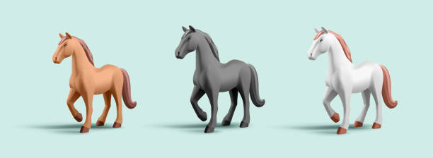 istock 3d render illustration of horse of different breed and colour, collection 1794776179