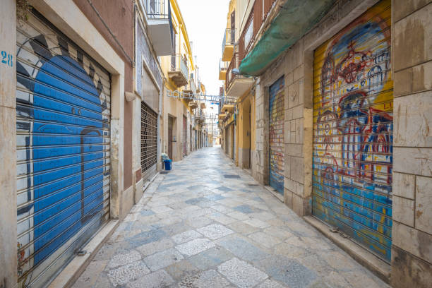 Mazara Del Vallo, Italy - July 8, 2023: The city centre, known as the Kasbah with Arab architecture elements.