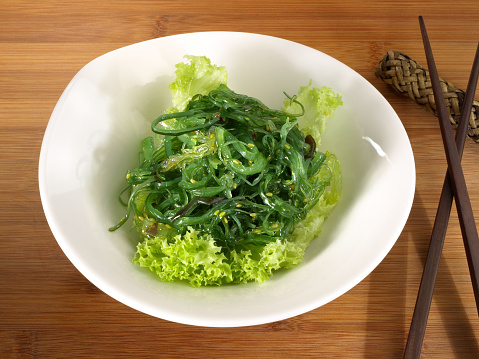 Seaweed Salad with Chopsticks - Healthy Nutrition