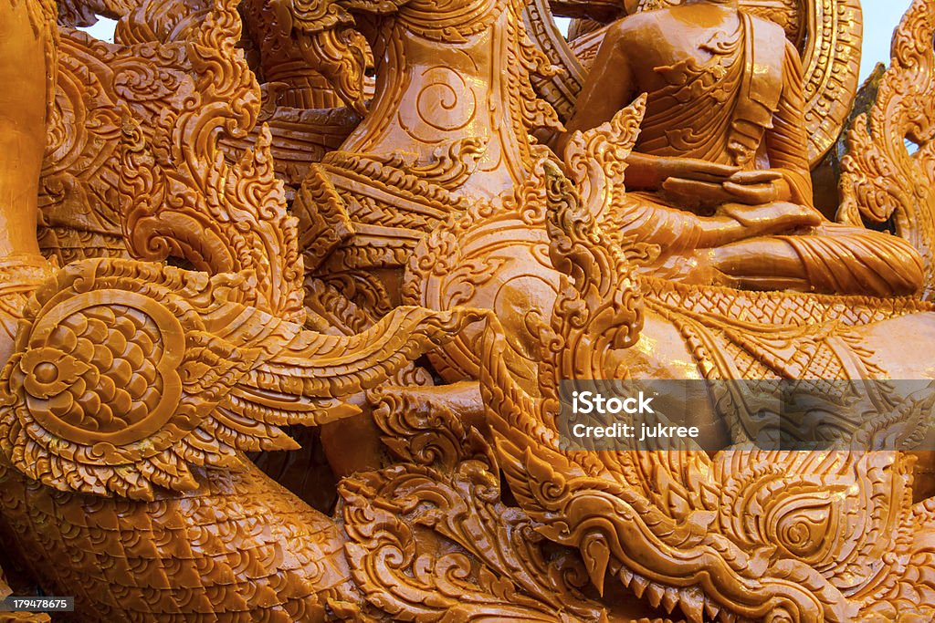 Stile Thai Statua di angelo in cera candela, Thailandia, Ubonratchathani Festival - Foto stock royalty-free di Angelo