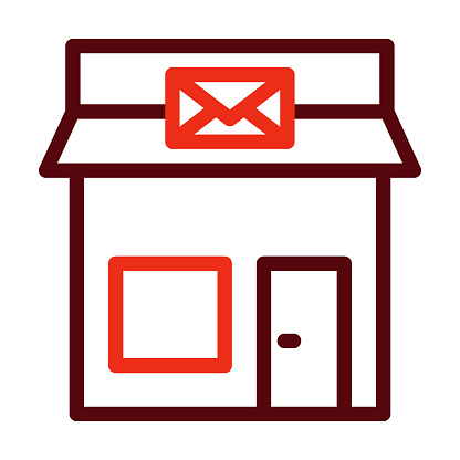 Post Office Vector Thick Line Two Color Icons For Personal And Commercial Use.