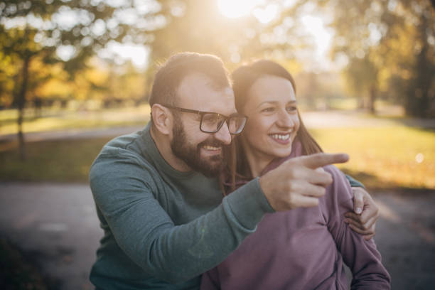 Husband and wife in the park