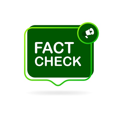 fact check icon. Flat, green, megaphone icon, fact check. Vector icon